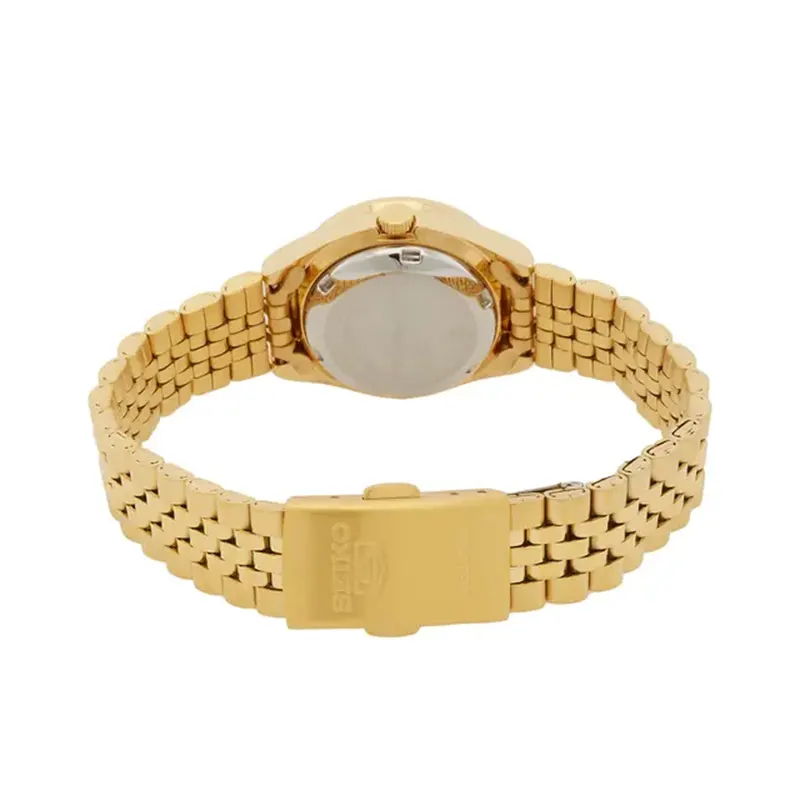 Seiko 5 Gold Automatic Hardlex Ladies Watch- SYMF62J1